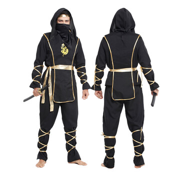 仕彩 万圣节服装儿童 成人武士服武士服忍者服忍者服装 橙武术忍者装 L