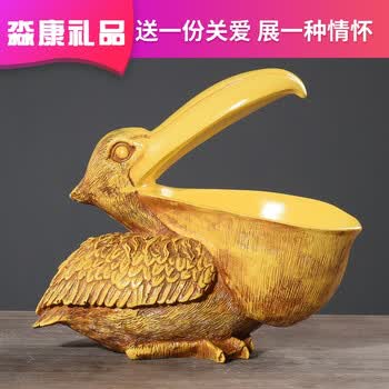 创意欧式家居软装饰品摆饰酒柜客厅钥匙收纳门口鞋柜玄关摆件 柠檬黄