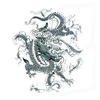 
                                        一口米纹身贴 防水 男女  仿真 狼头 老虎 刺青 花臂 图腾 青龙 图腾                