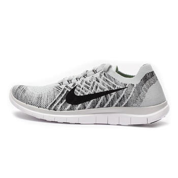 NIKE耐克男子FREE 4.0 FLYKNIT跑步鞋717075-800 白金色/黑/白 39