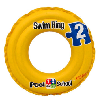 INTEX 黄色泳圈儿童游泳圈腋下浮圈双气室游泳圈（3-6岁）