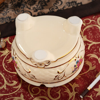 
                                        友来福 欧式烟灰缸创意摆件装饰品客厅摆件陶瓷办公室 烟灰缸                