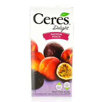 手机端：喜瑞 CERES 百香果蜜桃混合果汁1L 6.9元