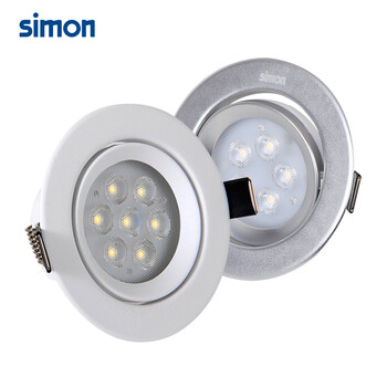 
                                        西蒙（Simon） 西蒙照明 LED4W天花灯3寸开孔射灯客厅防雾节能牛眼灯 晶灿 砂银暖白4000K 4W                