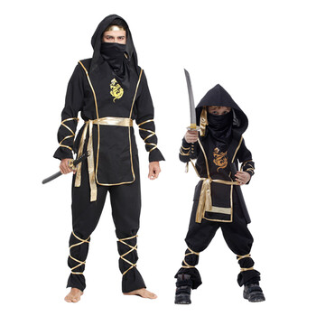 仕彩 万圣节服装儿童 成人武士服武士服忍者服忍者服装 橙武术忍者装 L