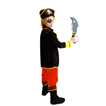 孩派 cosplay派对万圣节 表演服装 加勒比海盗 儿童杰克海盗船长B-0021 B-0021 XL