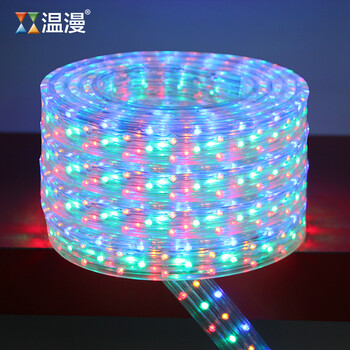 温漫led扁五线灯带彩虹管霓虹灯家装字体发光吊顶照明防水 跑马效果   红黄蓝绿=四彩段跳 144