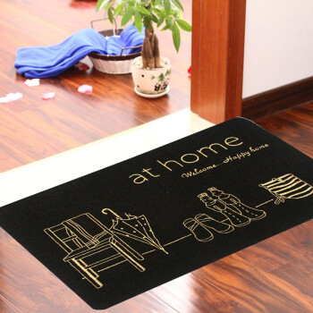 
                                        
                                        青苇 防滑脚垫入户地垫门垫 加厚加密700克 at home黑色 50*80cm                
