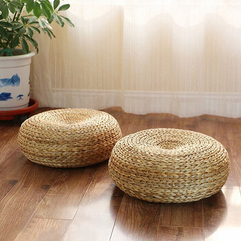 兰诗 芭蕉叶坐垫 瑜伽垫 飘窗垫 家居坐垫 小号直径40*15CM