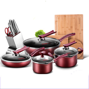 炊大皇(cooker king) 不粘锅具套装炒锅煎锅汤锅奶锅溢彩大套装(14