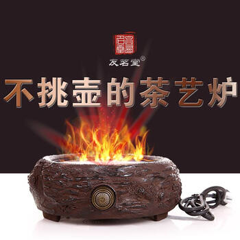 友茗堂茶艺炉迷你黑晶电陶炉铁银铜壶古董级珍藏茶炉高端送礼特价