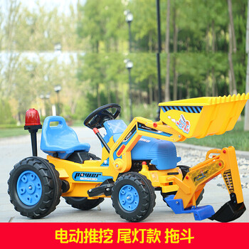 小孩儿童挖掘机可坐可骑大号电动挖土机男孩玩具车钩机工程车2-4-6岁