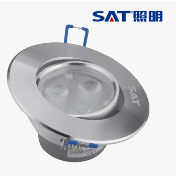 SAT照明led射灯筒灯3w/5W全套天花灯开孔7cm-7.5cm 圆头车高光平面 3W银色