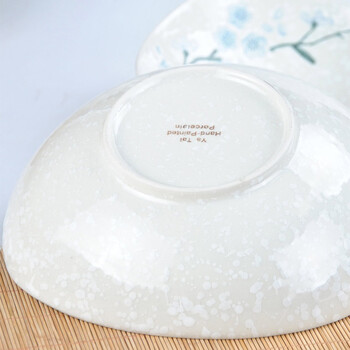 
                                        樱之歌 纯手绘雪花釉日式素瓷三角盘（2只）                
