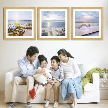 
                                        众画 春暖花开海景画 风景墙画客厅装饰画现代简约有框画客厅沙发背景墙上挂画 春暖花开 白色框一套 50*50                