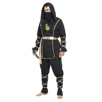 仕彩 万圣节服装儿童 成人武士服武士服忍者服忍者服装 橙武术忍者装 L