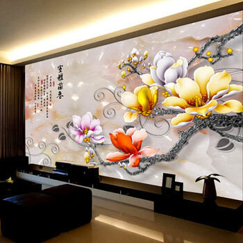 尚世纪 新款十字绣客厅3d大画精准印花花开富贵十字绣玉兰花室雅兰香 十字绣满绣 195x130cm 棉线
