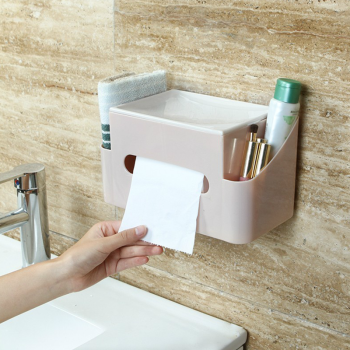 创意挂壁纸巾盒抽纸盒家用免打孔墙上卫生间桌面遥控化妆品塑料收纳盒