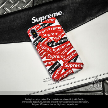 iphonex壁纸潮牌,iphonex壁纸文字 汐岩潮牌supreme卡通iphonex手机壳7plus全包磨砂硬壳