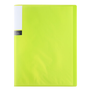 TANOSEE乐如诗办公财务高透明亮彩文件夹/资料册/收纳袋 A4/24袋 绿色 1册装TPCBA4-24G