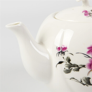 
                                        洁雅杰茶具套装 陶瓷茶具7件套(1茶壶6茶杯)大容量陶瓷茶壶套装 牡丹圆杯                