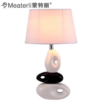 蒙特丽客厅卧室床头办公台灯 MTL22 现代时尚陶瓷灯体灯饰灯具（B） 8810 高420mm 带省电王LED光源