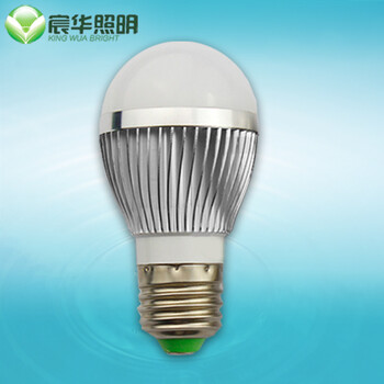 宸华照明led灯泡节能灯3w5w7w螺口E27LED七彩灯泡 3WE27螺口灯头 红光