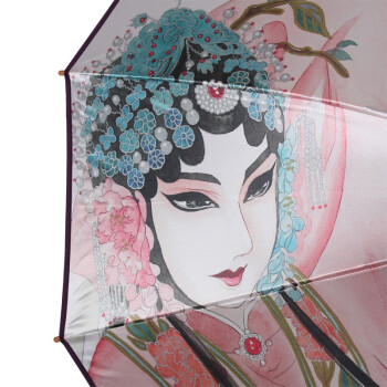 天堂伞 竹语伞绿色环保纯手工制作陈岚画家创意限量版加大加固超强防紫外线直杆晴雨伞 京剧脸谱