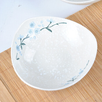 
                                        樱之歌 纯手绘雪花釉日式素瓷三角盘（2只）                