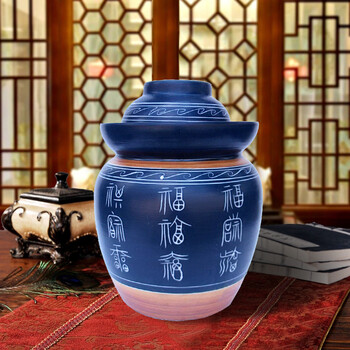 
                                        酒店 餐馆专用泡菜坛子 景德镇陶瓷家用泡菜坛咸鸭蛋腌菜储物罐密封罐 泡菜坛子                
