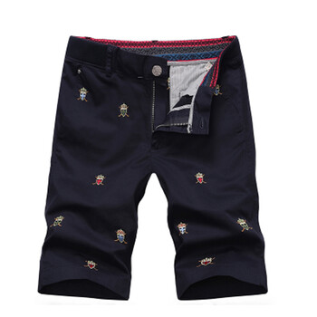 LeoHan 2014新款潮男夏装<em>刺绣短裤男</em>薄款中裤
