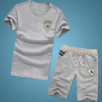 米宿2014夏季<em>男士</em>短袖t恤套装男透气<em>短裤套装</em>