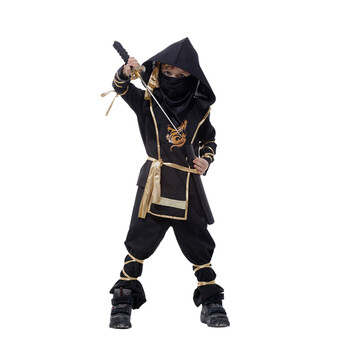 仕彩 万圣节服装儿童 成人武士服武士服忍者服忍者服装 橙武术忍者装 L