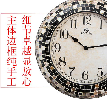 佰芮仕 时尚创意客厅静音欧式田园个性钟表挂钟复古钟表装饰摆钟