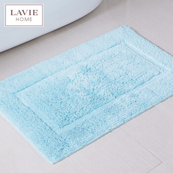 LAVIEHOME Christy浴室防滑垫门垫地垫纯棉舒美棉匹马棉进口 薄荷蓝 50cmx80cm