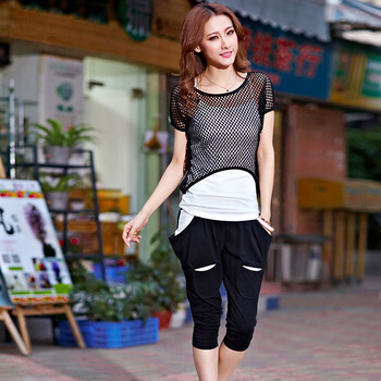 礼莎 2014夏装新款 休闲套装<em>女款三件套短裤</em> T