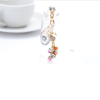 木晖(MUHUI) 长串链蝴蝶手机防尘塞手机链手机挂绳饰品 蓝色