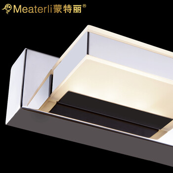 蒙特丽 卧室浴室镜前灯LED 5122 时尚不锈钢灯具 方骏(B) 3头(长50cm)