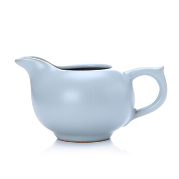 
                                        茗丰堂  台湾原矿汝窑茶具套装可开片可养蝉翼纹整套功夫茶具礼盒装礼品款 西施壶天青色梅花杯                