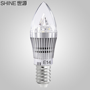 新世源  水晶灯泡LED灯泡蜡烛灯泡拉尾灯泡尖泡球泡  E27/E14螺旋口 6001 E14-3W暖白-6001