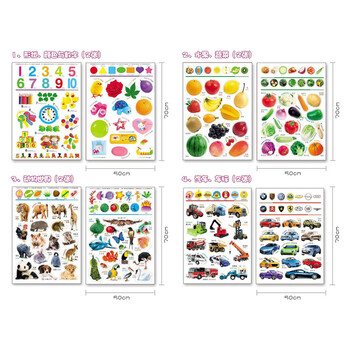 
                                        忆美特 DIY墙贴画 儿童房装饰贴纸 0-3岁婴幼儿启蒙教育 早教认知贴图 4件套                