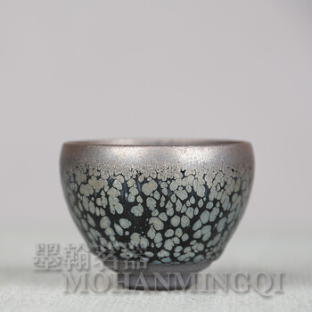 
                                        东方合信建盏工艺师 饶飞雄作品 飞星七公分油滴天目 建盏天目小杯 茶具                