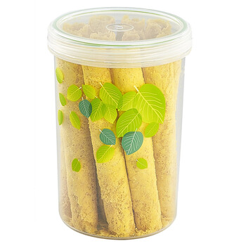 茶花厨房杂粮密封罐 塑料防漏保鲜盒零食罐 收纳储物罐 高圆形三件套1420ml+920ml+475ml