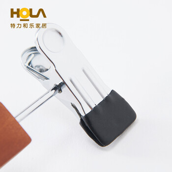 HOLA特力和乐 HOLAhome仿古木色裤架家用晾衣架衣撑三入装原特力屋