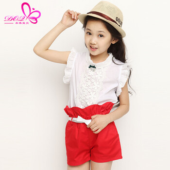 女童夏装<em>套装</em>2014新款<em>运动套装</em>儿童衣服小女