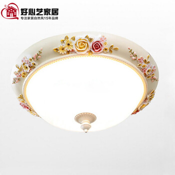 好心艺欧式田园灯具灯饰 led吸顶灯 卧室客厅灯现代简约 阳台灯玄关装饰灯玫瑰花