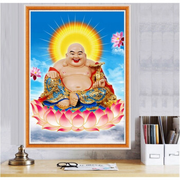 竖版唐卡佛像十字绣客厅钻石画满钻弥勒佛菩萨佛坐莲花砖石秀新款