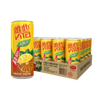 维他奶 维他柠檬茶310ml*24罐 柠檬味茶饮料 苗条罐