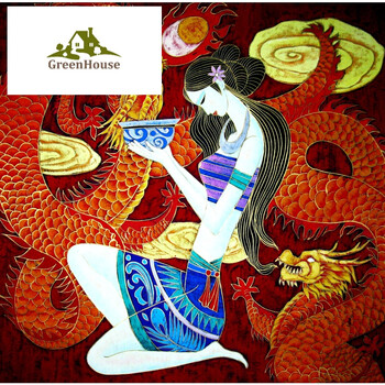 景泰蓝工艺画原材料套装金丝彩沙装饰画/手工diy/龙少女 套装 50*50