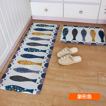 
                                        芦苇 环保印染海绵吸水地垫门垫防滑垫 长条厨房地垫 多款套装 象形鱼 45*120cm/1条装                